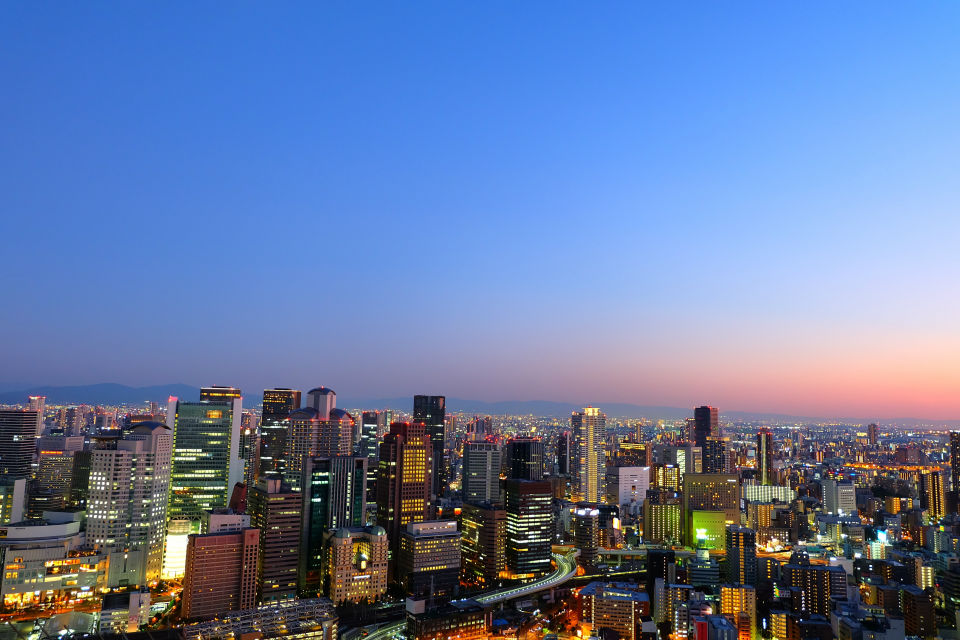 夜景の空撮